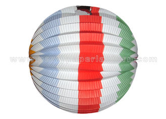 China Customized 6 / 8 / 10 Inch Red White And Blue Paper Lanterns With Striated Design Printed supplier