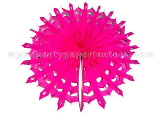 China Snowflake Round Hanging Paper Fans , Party Decoration Any Colors supplier