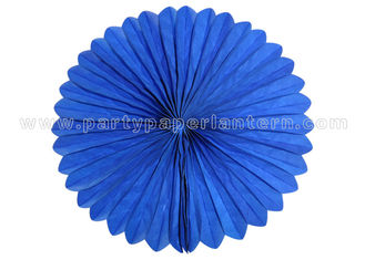 China Blue , Pink Hanging Paper  Fans / Tissue Paper Cardboard Artificial Style supplier