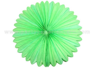China Party or Event Green , Yellow Paper Fan Decorations , Hanging Paper Fan Decorations supplier