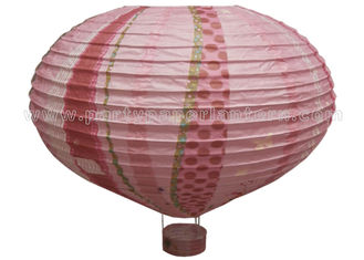 China Hot - air Balloon Unique Shaped Paper Lantern With Luminous Customized Printing supplier