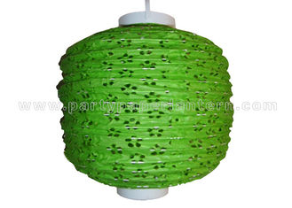 China 100% Handmade Eyelet Paper Lanterns wedding decorations Green silver white Color supplier