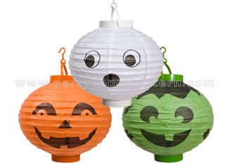 China Patterned Printed Round Paper Lanterns For Party , Halloween Decoration Customized Traditional supplier