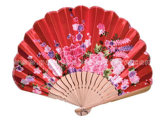 China Foldable Lovely Japanese Hand Held Fans , personalized red paper fans supplier