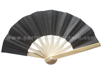 China Variety Colors Printed Black Brown Bamboo Paper Fans For Fouvenir , Gifts supplier