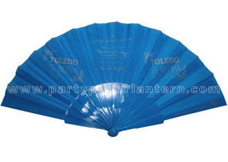 China Decorative TC Fabric Hand Fan With Logo Printed For Parties And Weddings supplier