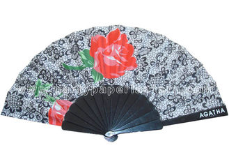 China Transfer Printing Fabric Hand Fan For Advertising ,  Souvenirs Varied Design supplier