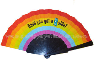 China Popular Printed Fabric Folding Fans , Personalized Hand Held Wedding Fans supplier