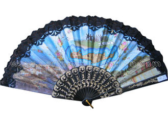 China Costom Printed Lace Hand Fans for Wedding with Scenic Spot  Design supplier