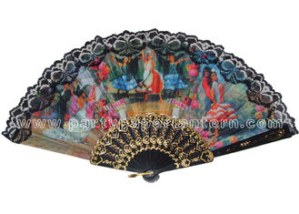 China Spainish Style Design Printed Lace Hand Fans For Promotion , Gift , Souvenirs Special supplier