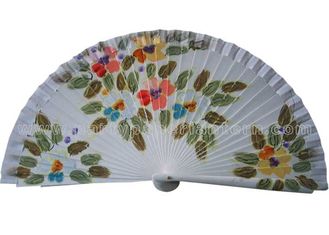China Hand Drawn Patterns Wooden Hand Fan For Gift , Souvenirs , Holiday Parties Esthetical supplier