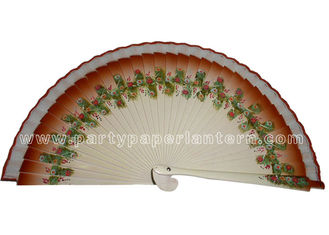 China Custom wedding hand fans with TC Fabric and Wooden Ribs Material supplier