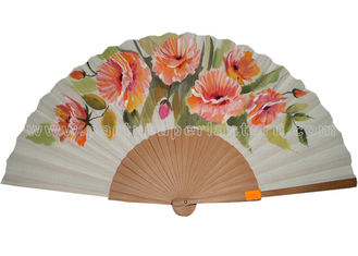 China Transfer Printing Wooden Hand Fan For Promotion , Gift , Souvenirs Aesthetical supplier