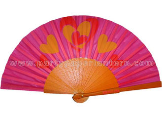 China Parties And Weddings Folding Wooden Hand Fan With Transfer Printing supplier
