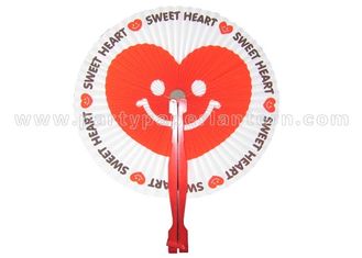China Sweet Heart Accordion Paper Hand Fans supplier