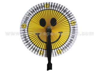 China Smiling Face Printed Accordion circle paper fans for reception , banquet , picnic supplier