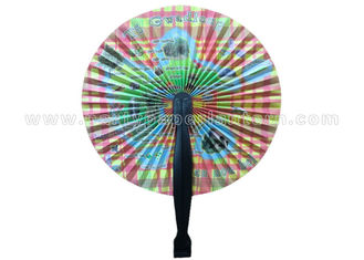 China Custom Pattern Printed Paper Folding Fans Accordion with PP Handle 3.5” 5.5” 6.5” Length supplier
