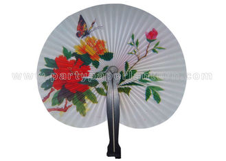 China Sinicism Style Printed Accordion Paper Folding Fans Round shape for family reunion supplier