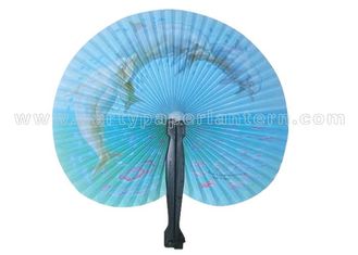China Promotion , Gifts , Souvenir Esthetical Paper Folding Fans black red and blue color supplier