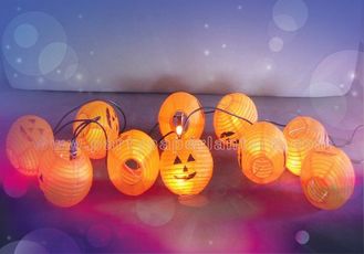 China Lovely Paper Lantern String Lights Pumpkin Lantern For Party , Halloween Decoration supplier