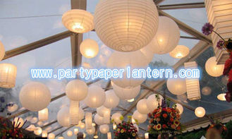 China White Collection Round / Unique Shaped Paper Lanterns , SGS CE Approved supplier