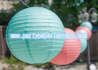 China Customized Blue Pink Party Paper Lantern For Outside Decoration Attractive supplier