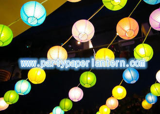 China Colorful Outdoor Party Paper Lantern String Lights For Weddings / Holiday Mood supplier