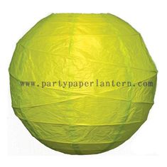China 8 Inch Chartreuse green Round Free style Ribbed Party Paper Lantern Decoration supplier