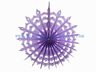 China Tissue Paper Cardboard 12 Inch Lavender Hanging Paper Fans For Baby Show Decoration supplier