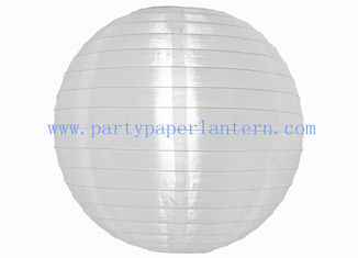 China White Round Nylon Lantern For Party , Outdoor Decoration Holy and Pure Silver Wedding Lanterns supplier