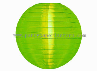 China Apple Green Round Nylon Lantern For Party , Outdoor Decoration Spring Wedding Ceremony Lanterns supplier