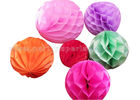 China Plain Color Round Honeycomb Decorations Paper Balls For Party , Home Decoration factory