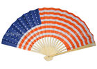 Flag Printed Bamboo Paper Foldable Hand Fans For Collection , Souvenir Hand Fans