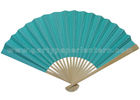 China Artificial Style Blue Printed Bamboo Paper Fans 6” to 12”  , Paper Folding Fans factory