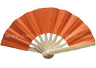 China Foldable Orange Color Printed Bamboo Paper Fans , Promotional Hand Held Fans factory