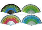 China Coconut Palm Printed  Lace Hand Fans factory