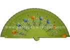 China Green Red wooden hand held fans , personalized wedding favor fans factory