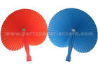 China Round Paper Folding Fans , Beautiful Hand Held Accordion Paper Fans Party Favor factory