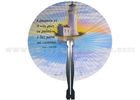 Scenic Spot Printed Accordion paper paddle hand fans , paper wedding fans