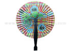 China Custom Pattern Printed Paper Folding Fans Accordion with PP Handle 3.5” 5.5” 6.5” Length factory