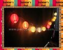 Outdoor Paper Lantern String Lights Home Decoration , colored lantern string lights