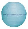 China 8 Inch Ice Blue Round Ribbed Party Paper Lantern for Weddings Decoration factory