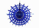 China Artificial 12 Inch Blue , Turquoise Paper Fans Decorations For Restaurant factory
