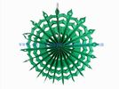 China 12 Inch Green , Orange Paper Fan Backdrop For Store Decoration , Tissue Hanging Fans factory