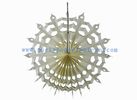 China Handcrafted 12 Inch Ivory , White Hanging Paper Fans For Wedding Decoration factory