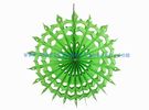 Folded 12 Inch Lime , Yellow / Lime Hanging Paper Fans For Spring Parties Decoration