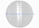 China White Round Nylon Lantern For Party , Outdoor Decoration Holy and Pure Silver Wedding Lanterns factory