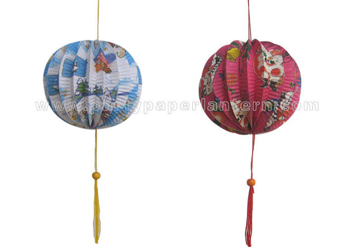 Hanging Paper Lanterns For Weddings With Tassel And Amusing Patterned Printing