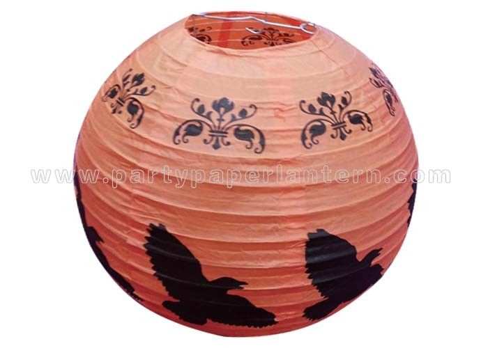 Animal Printed 4 Inch 6 Inch 18 Inch Paper Lanterns Round Shaped For Halloween Decoration