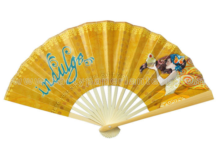 Unique Printed Bamboo Paper Fans
